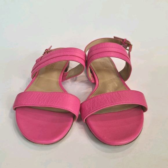 Talbots Pink Leather Strap Sandals Women's Size 7 Flat Slingback Strappy Summer - Picture 2 of 7